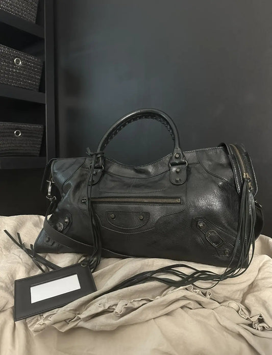 Balenciaga city leather stud bag