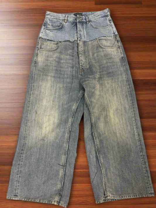 Balenciaga double waisted Layered Denim